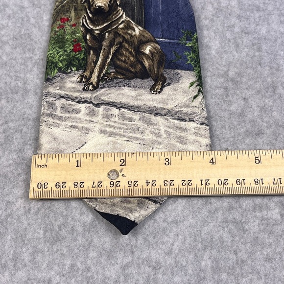 Vintage Jessica Holm Tie The Sentry Dog 1998 Endangered Species Silk Necktie USA - Picture 6 of 6